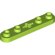 Lego Technic Plate 1 x 5 with Smooth Ends, 4 Studs and Centre Axle Hole / Lime