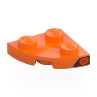 Lego Plate Round Corner 2 x 2 with Red Tail Light print
