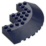 Lego Brick Round Corner 10 x 10 with Slope 33° Edge, Axle Hole, Facet Cutout / Dark Blue