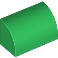 Brick Curved 1 x 2 x 1 No Studs / Green