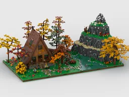 Nature Diorama + Display for set 21338 A-Frame Cabin