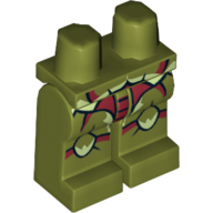Lego Hips and Olive Green Legs with Galaxy Squad Buggoid with Dark Red Stripes and Exoskeleton Print / Olive Green