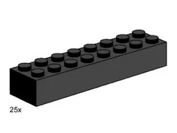 2 x 8 Black Bricks