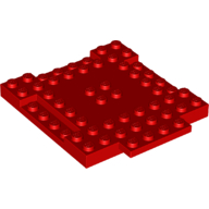 Lego Plate Special 8 x 9 x 2/3 with 1 x 4 Recessed / Red