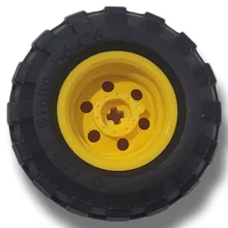 Wheel 30.4mm D. x 20mm with No Pin Holes and Reinforced Rim with Black Tire 56 x 26 Balloon (56145 / 55976) / Yellow
