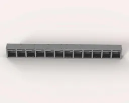 Light Bluish Grey 1x12 minifig modular display [Bottom/Middle layer]
