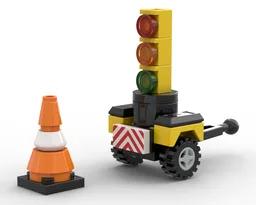 portable traffic light & traffic cone