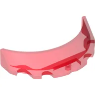 Windscreen 3 x 6 x 1 Curved with Rectangular Stud Holder in Bottom / Trans-Red