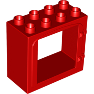 Lego Duplo Door / Window Frame with Raised Door Outline / Red