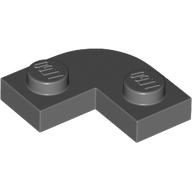 Lego Plate Round Corner 2 x 2 with 1 x 1 Cutout / Dark Bluish Gray