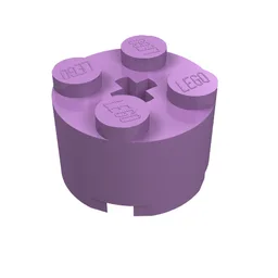 Brick Round 2 x 2 with Axle Hole / Medium Lavender