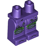 Lego Hips and Dark Purple Legs with Tattered, Green Knees, and Silver Knee Pads Print / Dark Purple