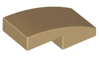 Brick Curved 2 x 1 No Studs [1/2 Bow] / Dark Tan