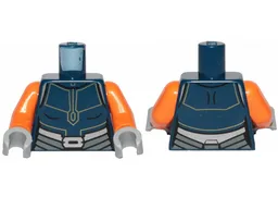 Torso SW Ahsoka Jumpsuit with Silver Belt Pattern / Orange Arms / Light Bluish Gray Hands