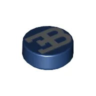 Tile Round 1 x 1 with Bugatti Logo Print