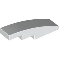 Brick Curved 4 x 1 No Studs [Stud Holder with Symmetric Ridges] / White