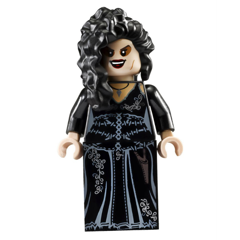 Lego Bellatrix Lestrange, Black Dress, Printed Skirt