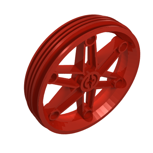 Lego Wheel 61.6 x 13.6 Motorcycle / Red
