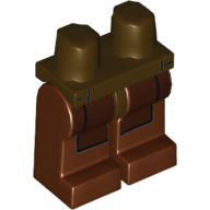 Lego Hips and Reddish Brown Legs with Dark Brown Jedi Robe Print / Dark Brown