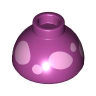 Lego Brick Round 1.5 x 1.5 Dome Top with Metallic Pink Spots print