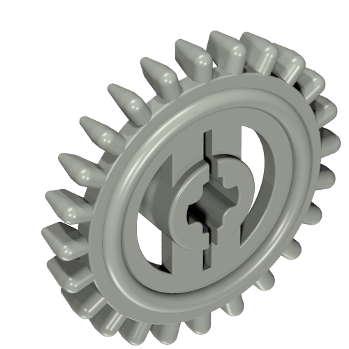 Lego Technic Gear 24 Tooth Crown with Flat Teeth / Light Gray