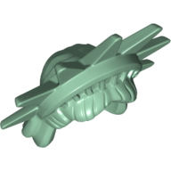 Lego Hair and Headdress, Spiked Tiara (Lady Liberty) - Rubber / Sand Green