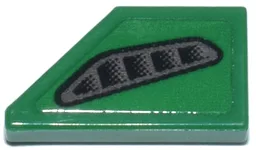 Tile, Modified 1 x 2 Wedge Right with Black and Dark Bluish Gray Air Vent Pattern (Sticker) - Set 76925