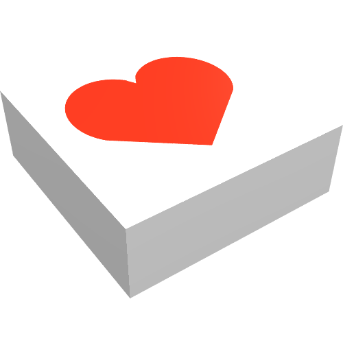 Lego Tile 1 x 1 with Red Heart Print Scala Jewelry / White
