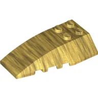Brick Wedged, Curved 6 x 4 Triple / Pearl Gold