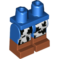 Lego Hips with Blue Legs and Dark Orange Boots Pattern with Cow-print Chaps / Blue