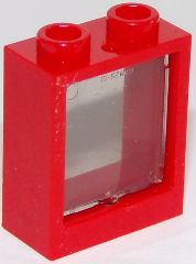 Lego Window 1 x 2 x 2 Flat Front with Trans-Brown Glass (60592 / 60601)