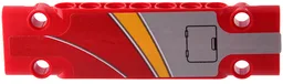 Technic, Panel Plate 3 x 11 x 1 with Bright Light Orange, Red and White Curved Stripes and Light Bluish Gray Hatch with Black Outline Pattern Model Left Side (Sticker) - Set 42098