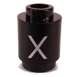 Brick Round 1 x 1 with Letter 'X' Print