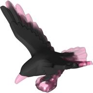 Lego Animal, Bird, Raven with Open Wings and Black Marbled pattern / Trans-Dark Pink