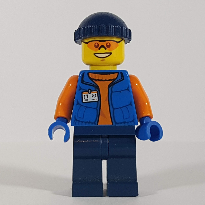 Lego Arctic Explorer, Dark Blue Hat, Orange Sunglasses