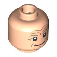 Lego Minifig Head Palpatine, Dark Tan Eyebrows, Dark Orange Wrinkles, Condescending Smile, Angry Growl print / Light Nougat