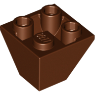 Lego Brick Sloped Inverted 45° 2 x 2 Double Convex / Reddish Brown