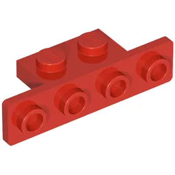 Bracket 1 x 2 - 1 x 4 [Rounded Corners] / Red