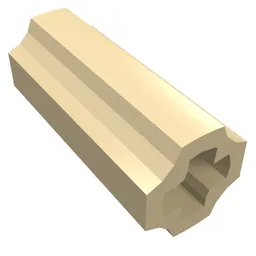 Technic Axle Connector Smooth [with x Hole + Orientation] / Tan