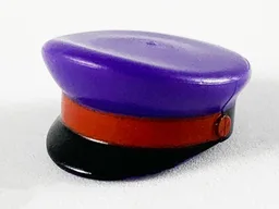Hat, Captain's Cap with Red Stripe, Black Visor Print