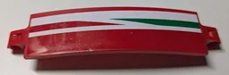 Technic, Panel Curved 3 x 13 with Green and Red Tapered Stripes on White Background Pattern Model Left Side (Sticker) - Set 42125