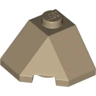 Brick Wedged, Sloped 45° 2 x 2 Corner / Dark Tan