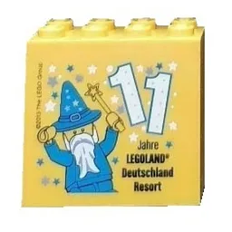 Brick 2 x 4 x 3 with 'LEGOLAND Deutschland Resort 11 Jahre' Print / Yellow