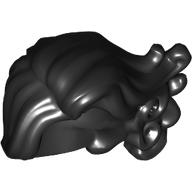 Lego Hair Long Swept Left with Curls / Black