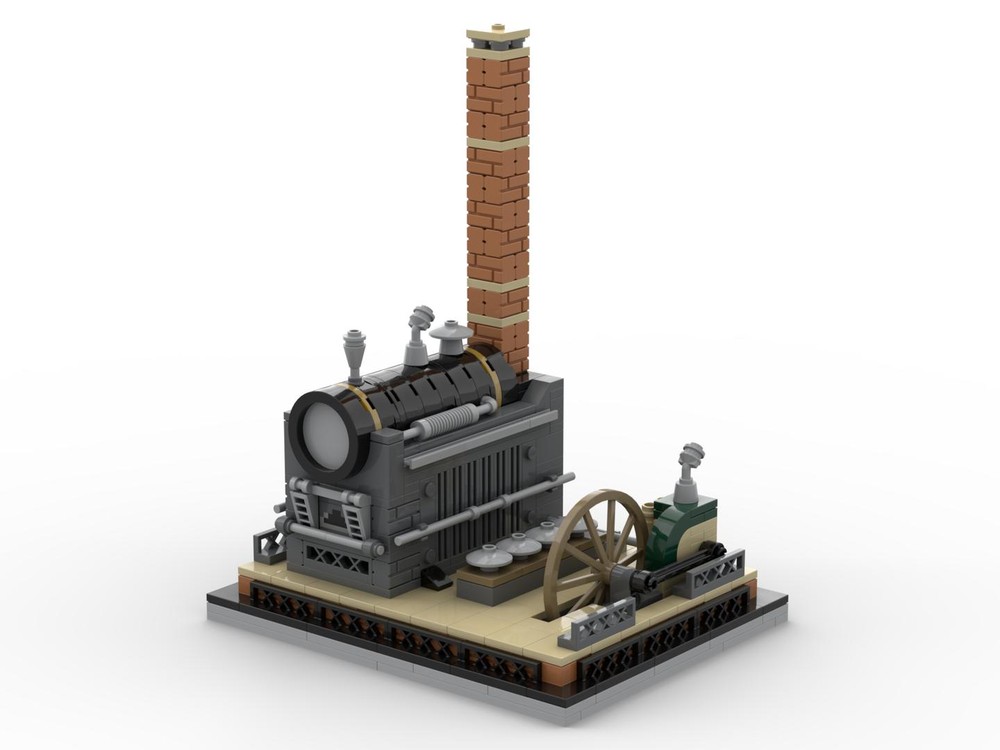 Lego Steam Engine Toy, Model, Retro Steampunk Look