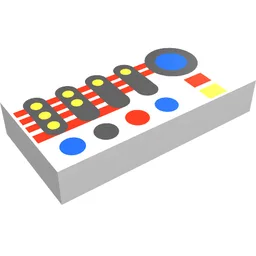 Tile 1 x 2 with Explorien Controls Print / White