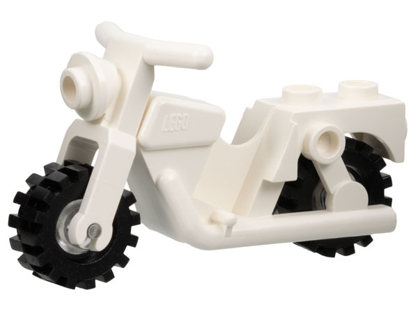 Lego Motorcycle Town with Trans-Clear Wheels with Black Tires (x81 / 3464c02)