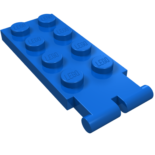 Lego Hinge Plate 2 x 4 - Male (Digger Bucket Holder) / Blue