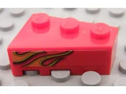 Wedge 3 x 2 Right with Dual Orange Flame Pattern Model Left Side (Sticker) - Set 8484