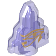 Lego Rock 1 x 2 Crystal Stepped with Gold Egyptian Eye of Horus Print